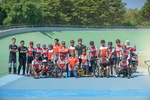 Surakarta Indonesia Червня 2020 Велосипедна Зйомки Відстеження Дії Велосипедній Доріжці — стокове фото