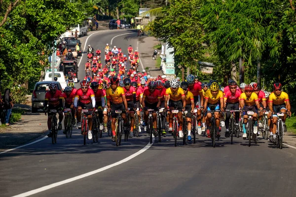 Lombok Indonesia Juni 2020 Wielerwedstrijd Sembalun Challenge Racefiets Mensen Doen — Stockfoto