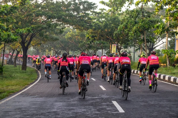 Lombok Indonézia Június 2020 Kerékpáros Verseny Sembalun Kihívás Road Bike — Stock Fotó