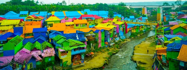 Malang Indonesia Junho 2020 Casas Coloridas Kampung Warna Warni Jodipan — Fotografia de Stock