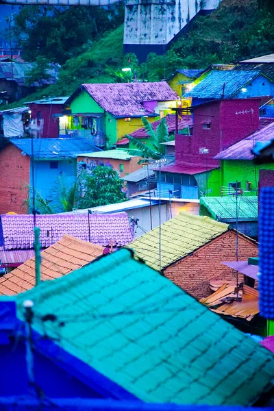 Malang Indonesia Junio 2020 Las Coloridas Casas Kampung Warna Warni — Foto de Stock