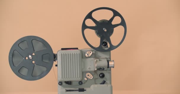 Proyector Película Retro Está Jugando Proyector Vintage Dci — Vídeo de stock