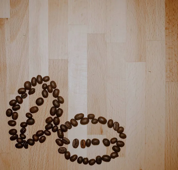 Kaffeebohnen Werden Form Von Kaffeebohnen Ausgelegt Hintergrund Textur — Stockfoto