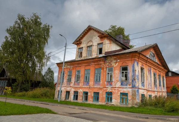 old, destroyed house in the Russian outback