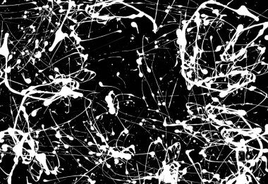 Siyah arka planda beyaz boya lekelerinin soyutlanması