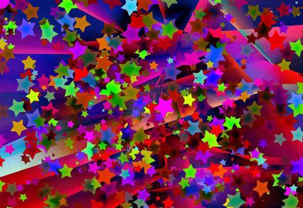 Estrellas Multicolores Sobre Fondo Color —  Fotos de Stock