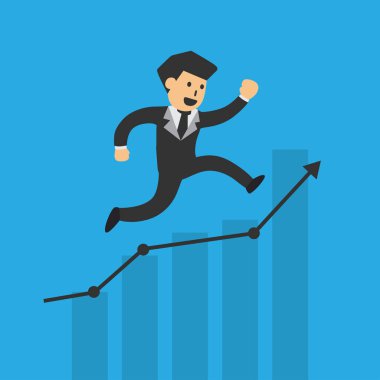 İşadamının modern düz vektör illüstrasyonu 