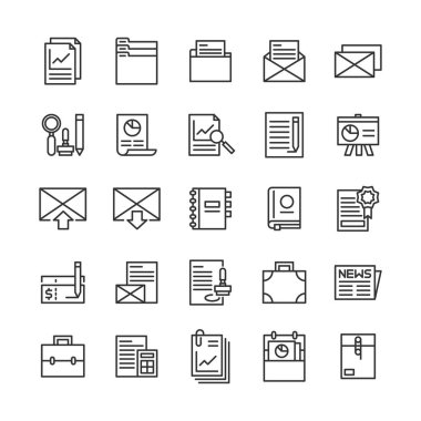 iş e-posta pazarlama ve ofis belge satırı simgesi