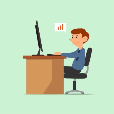 İşadamının modern düz vektör illüstrasyonu 