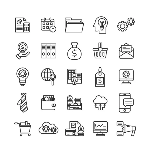 business money financial line icons set, growth marketing compan