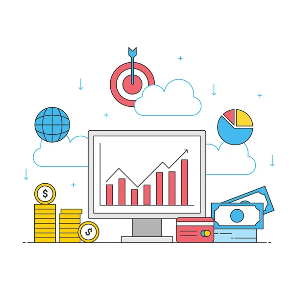 Finanzas Negocio Concepto Línea — Archivo Imágenes Vectoriales