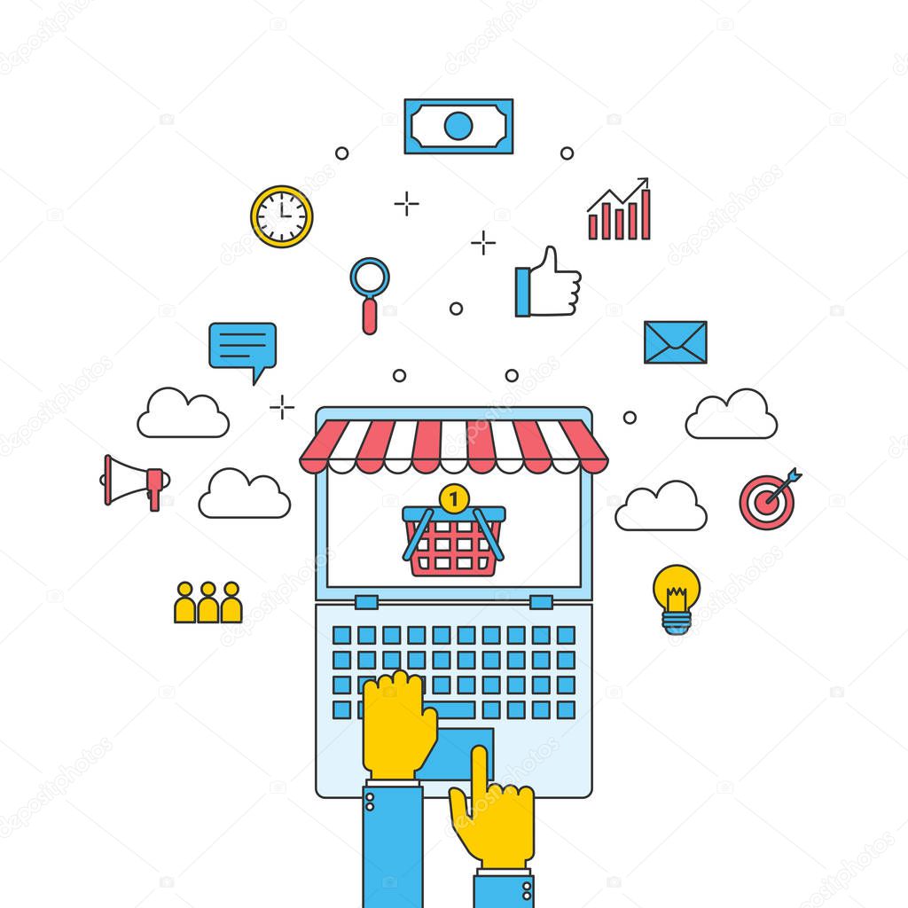 business internet marketing, online shopping store