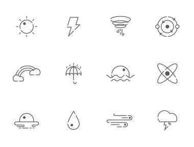 Hava durumu ve Doğal Anahat Simge Seti