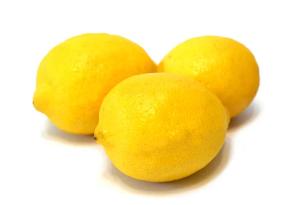 Färska Saftiga Citroner Vit Bakgrund Isolerad Närbild — Stockfoto