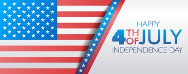 4 Temmuz Bağımsızlık Günü bayrağı veya ABD bayrağı taşıyan web sitesi başlık şablonu