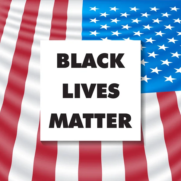 Black Lives Matter Plantilla Vector Cuadrado Texto Blm Bandera Realista — Vector de stock