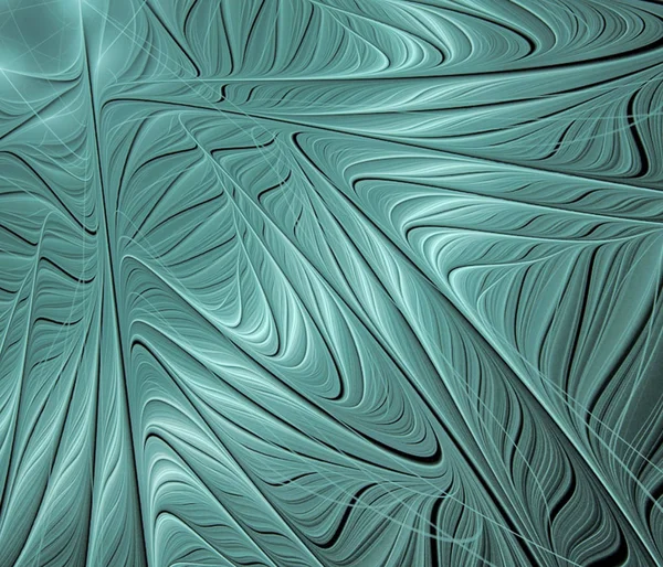 ターコイズ波状の抽象的なフラクタルの背景 — ストック写真