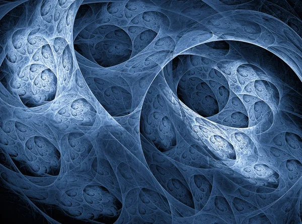 Fond fractal 3d abstrait avec cercles, boucles et tunnels — Photo