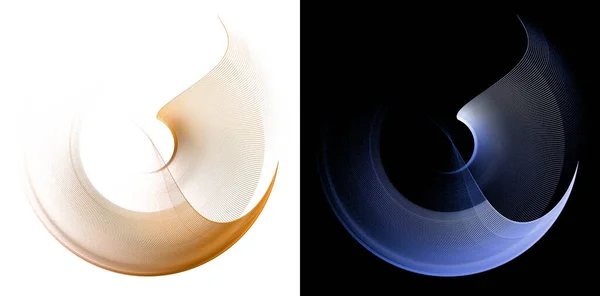 Set Two Abstract Fractal Backgrounds Two Blades Bent Arc Rotate — Stock Photo, Image