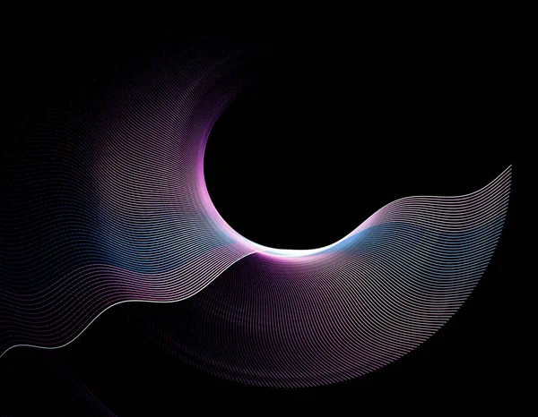 Lilac Violet Wave Travels Semicircular Surface Graphic Design Element Black — Stock Photo, Image