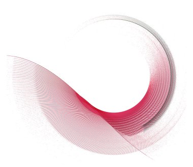 Kırmızı düzlem çemberin etrafında dönüyor ve sola doğru genişliyor. Grafik tasarım ögesi beyaz arkaplanda izole edildi. 3D görüntüleme. 3 boyutlu illüstrasyon. İş ve endüstri için sembol, simge veya logo.