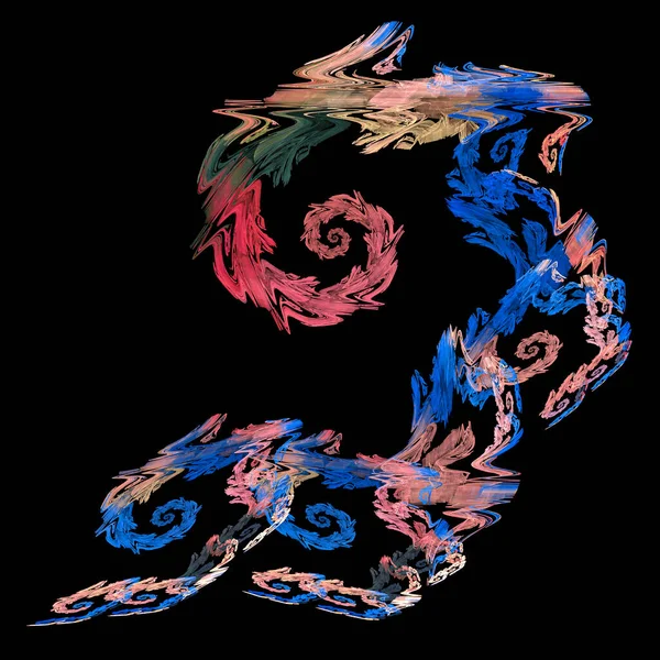 Grande Espiral Multicolorida Ondulada Composta Pequenas Espirais Elemento Design Gráfico — Fotografia de Stock
