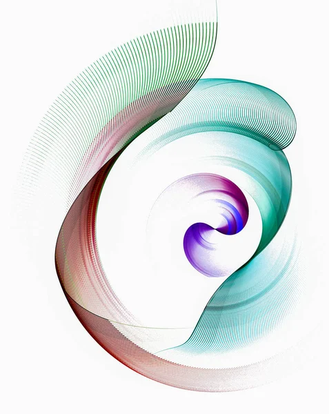 Multi Colored Wavy Surfaces Rotate White Background Graphic Design Element — Stock Photo, Image