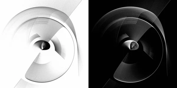 Differently Shaped Monochrome Fan Blades Revolve Center Set Graphic Design — Stock Photo, Image