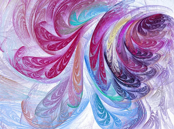 Abstract Colorful Feathers Fan Out Background Rendering Illustration Abstract Fractal — Stock Photo, Image