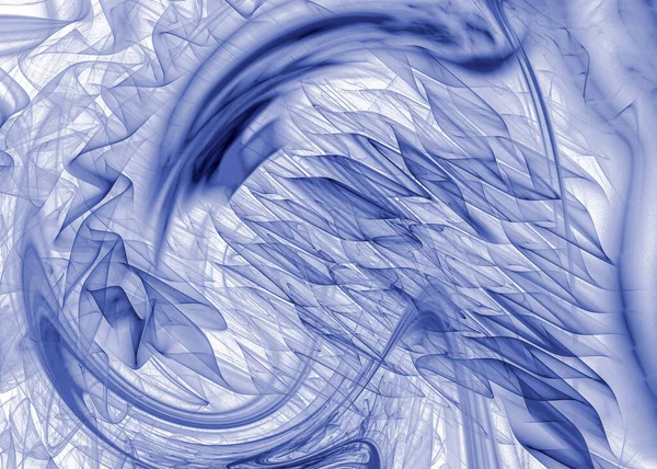 透明感のあるブルーの波状リボンは ホワイトの背景によく合います 抽象画分背景 3Dレンダリング 3Dイラスト — ストック写真