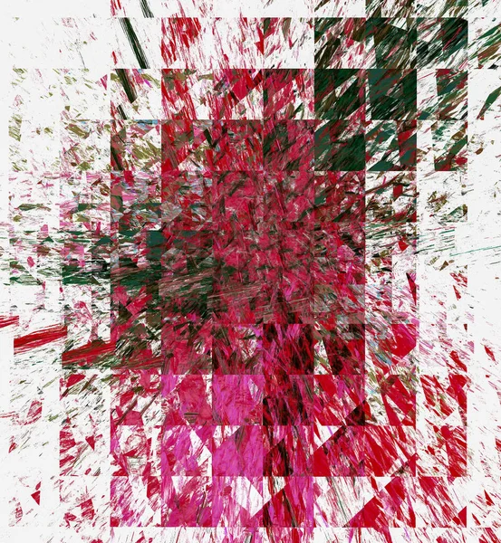 Abstrakter Fraktaler Hintergrund Mit Quadraten Verschiedenen Farben Spritzer Streuen Sich — Stockfoto