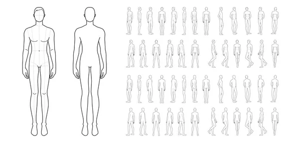 Modèle de mode de 50 hommes. — Image vectorielle