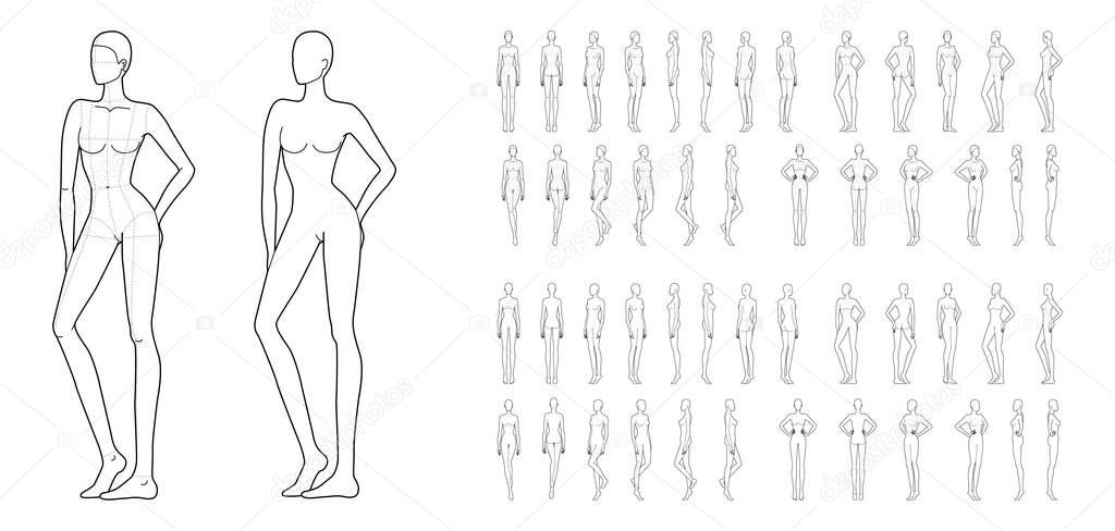 Fashion template of 50 women.
