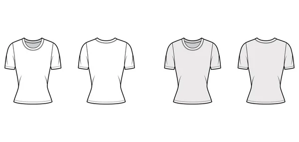 Футболка с футболкой команды техническая модная иллюстрация с короткими рукавами, плотно прилегающей формы. — стоковый вектор