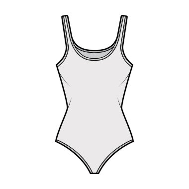 Pamuk-forma tankı desenli, kolsuz, örülü, teknik moda illüstrasyonlu. Düz giyim cami