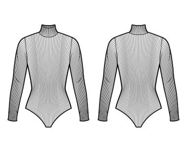 Tırtıklı pamuk-kazaklı balıkçı yaka. Teknik moda. Düz vücut, düz giysi, temel giysi.