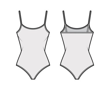 Pamuk-forma tankı desenli, kolsuz, örülü, teknik moda illüstrasyonlu. Düz giyim cami