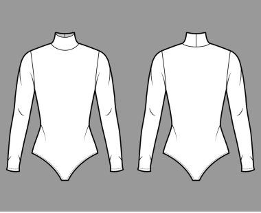 Pamuk-formalı balıkçı yaka, uzun kollu, örülü, teknik moda illüstrasyonlu. Düz tişört.