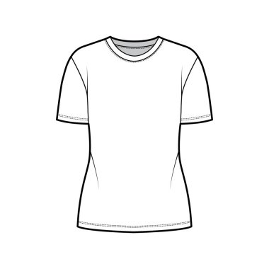 Tayfa yakalı, kısa kollu, tunik uzunluklu, basit bluzlu, pamuk formalı teknik tasvirler.