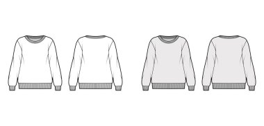 Büyük boy pamuk-terry sweatshirt mürettebat yakalı, uzun kollu, kurdeleli...