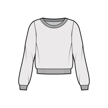 Pamuk-Terry sweatshirt, rahat formalı, kepçe yakalı, uzun kollu, kaburgalı...