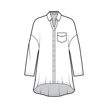 Uzun kollu, normal yakalı, yüksek kenarlı, geniş yakalı, geniş açılı, teknik desenli gömlek..