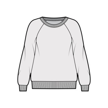 Büyük boy pamuk-terry sweatshirt, kepçe yakalı, uzun paçavra kollu, kaburgalı...