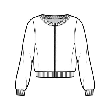 Fermuarlı pamuk-terry sweatshirt, rahat formalı, mürettebat yakalı, uzun kollu, kurdeleli...