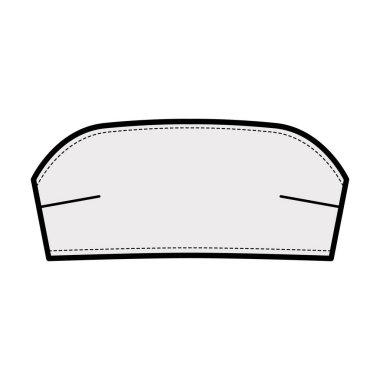 Büstiyer metro bandosu en iyi teknik moda illüstrasyonudur. Düz sutyen mayo. 