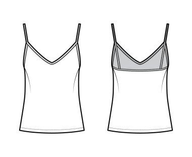 Gecelik, tatlı boyunlu, ince kayışlı, rahat, fermuarlı, üst düzey teknik tasvirler. Düz 