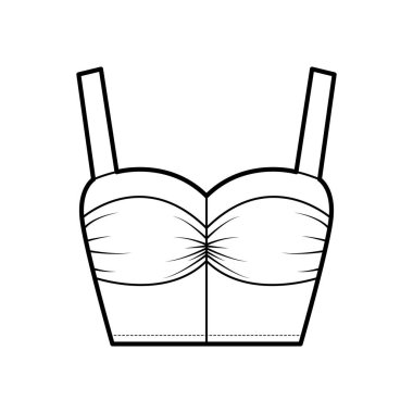 En üst düzey teknik tasvirler, kadınsı yakalı, nazikçe toplanmış göğüsler, geniş kayışlar. Düz