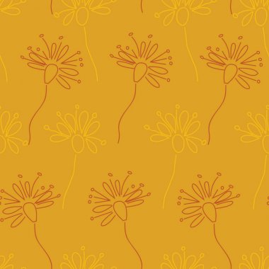 Doodle Çiçek desen vektör dikişsiz çiçekler