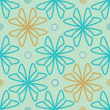 Basit geometrik çiçek deseni, pürüzsüz vektör