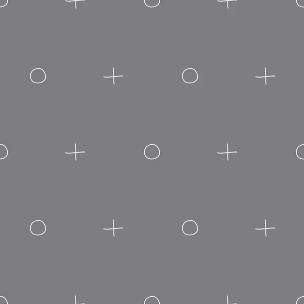 Plus y menos gris en gris sin costura vector patrón de fondo — Vector de stock